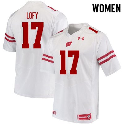 Women's Wisconsin Badgers NCAA #17 Max Lofy White Authentic Under Armour Stitched College Football Jersey RY31F14EN